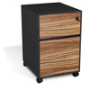 Modern Zebrano Mobile File Cabinet with Premium Casters