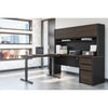 Modern Antigua and Black Desk & Hutch with Included Height Adjustable Desk