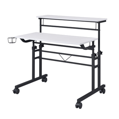 36" Adjustable Wire-Frame Desk in White