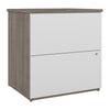 28" 2-Drawer Locking File Cabinet in Silver Maple & White