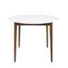 Oval White Matte Meeting Table w/ Solid Ash Wood Legs