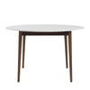 Round White Matte Meeting Table w/ Solid Ash Wood Legs