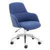 Luxury Blue Padded Chair with Aluminum Base