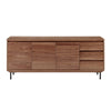 63" Walnut Credenza with Cabinets & Drawers