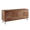 63" Walnut Credenza with Cabinets & Drawers