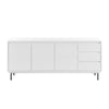 63" White Credenza with 3 Cabinets & 3 Drawers