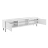79" White Credenza with 2 Cabinets & Open Shelves