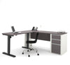 71" Slate & Sandstone Single Pedestal Desk & 48" Standing Desk
