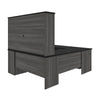 Bark Gray & Black Modern U-shaped Desk with Hutch