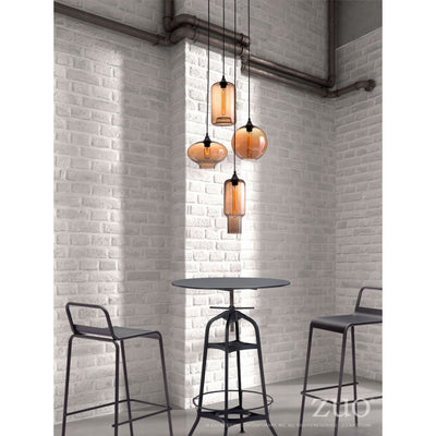 Bohemian Amber Glass Globe-Style Hanging Office Light