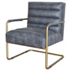 Vintage Midnight Padded Guest or Office Chair w/ Gold Frame