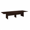 120" Boat Shaped Conference Table with Wood Base in Mocha Cherry