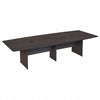 120" Boat Shaped Conference Table with Wood Base in Storm Gray