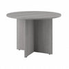 42" Round Conference Table with Wood Base in Platinum Gray