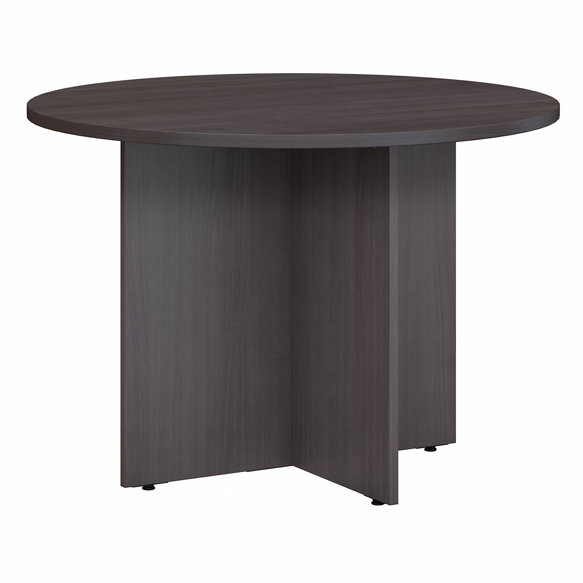 42" Round Conference Table with Wood Base in Storm Gray