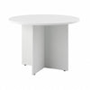 42" Round Conference Table with Wood Base in White