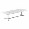 120" Boat-Top Conference Table with Metal Base in White
