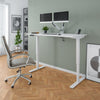 59" Twin Monitor Adjustable Desk in White