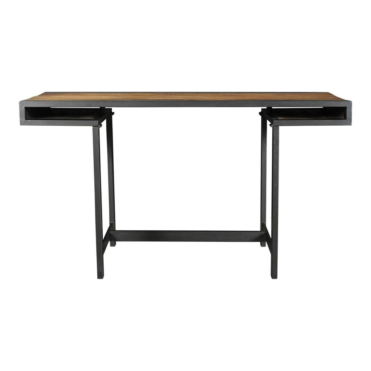 Modern Mango Wood and Black Iron Desk