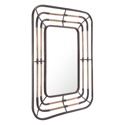 Natural Steel Mirror in Copper & Black