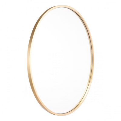 Round Minimalist Mirror with Gold Frame