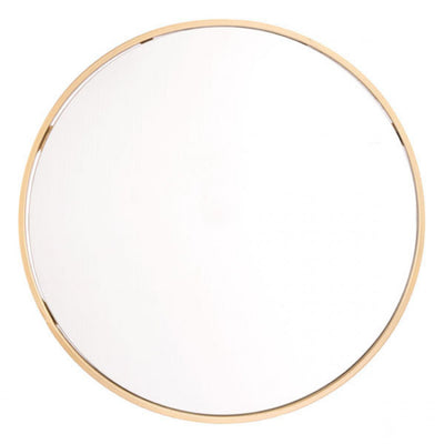 Round Minimalist Mirror with Gold Frame