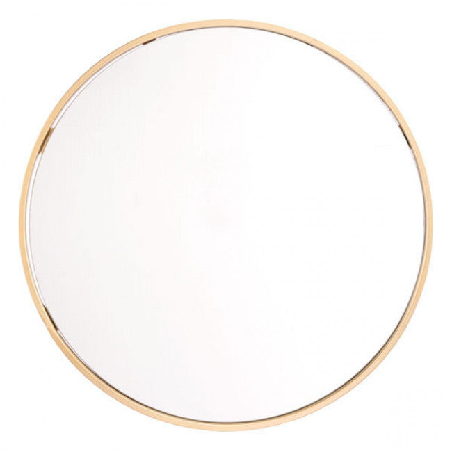 Round Minimalist Mirror with Gold Frame