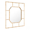 White & Bamboo-Style Gold Square Mirror