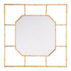 White & Bamboo-Style Gold Square Mirror