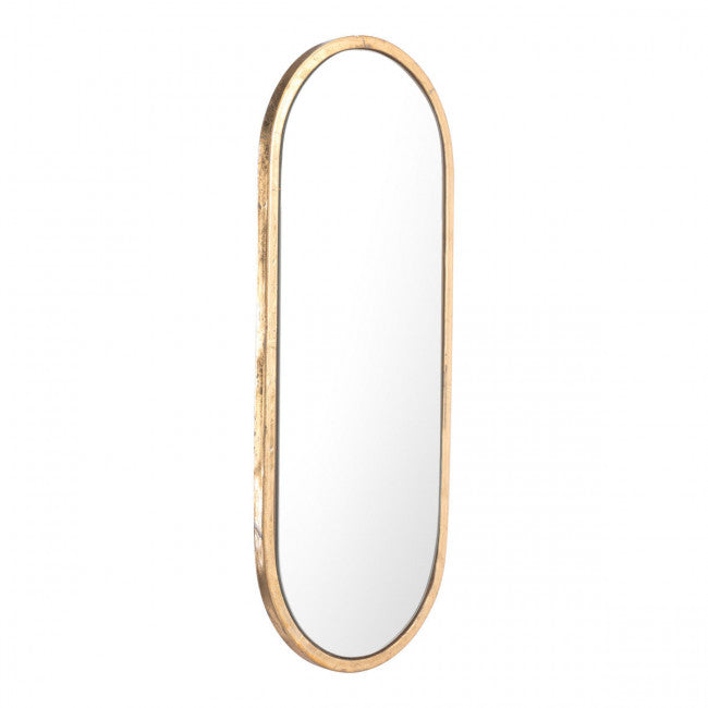 Simple Oval Mirror w/ Gold Frame