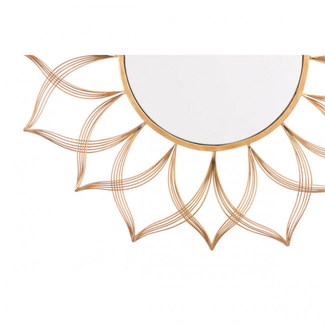 Gold Wire Mirror w/ Floral Design