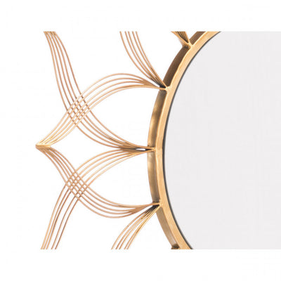 Gold Wire Mirror w/ Floral Design