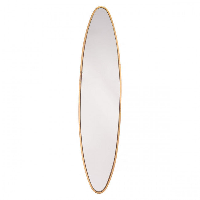 Simple Large Oval Mirror w/ Gold Frame
