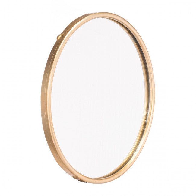 Simple Round Mirror w/ Gold Frame