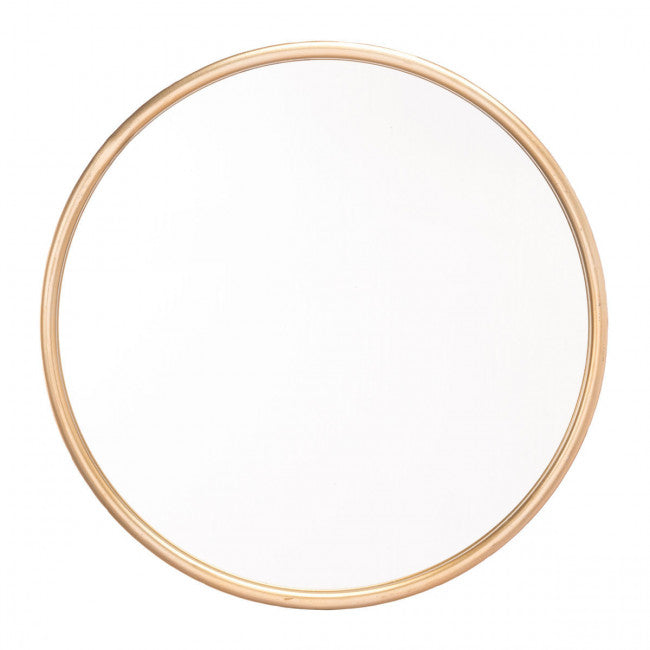 Simple Round Mirror w/ Gold Frame