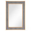 Classic Rectangular Wide Gray & Gold-Framed Mirror