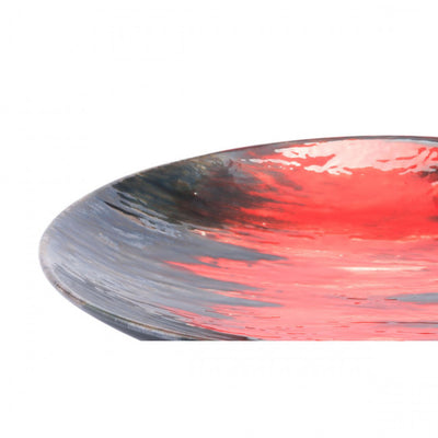 Shallow Black & Red Lava-Style Decorative Plate