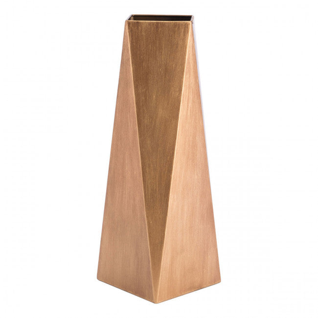 Large Geometric Gold Vase
