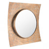 Large Glass Mirror w/ Gold Concave Frame w/ Silver Undertones