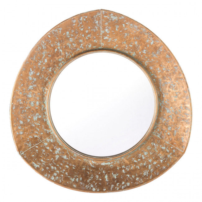 Roundabout Mirror in Distressed Gold