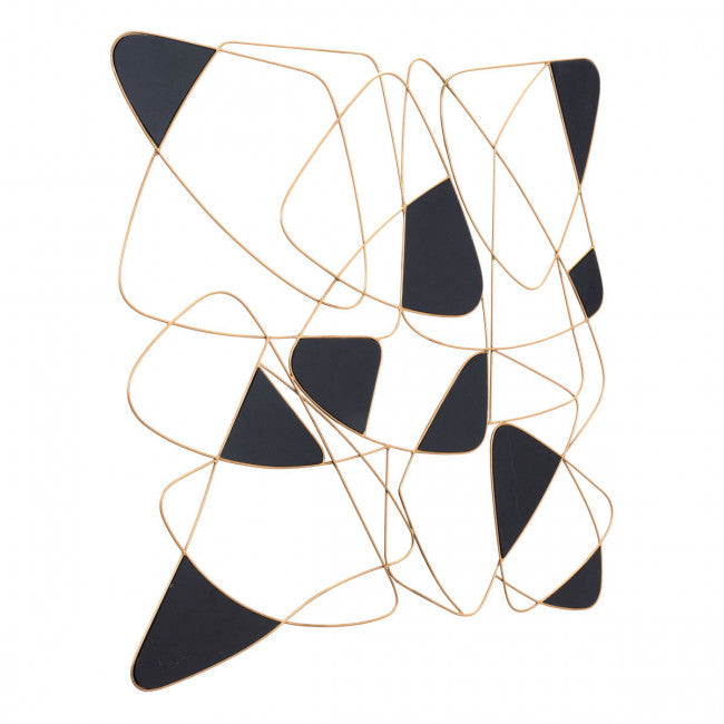 Modern Black & Gold Wall Art in Steel & Wood