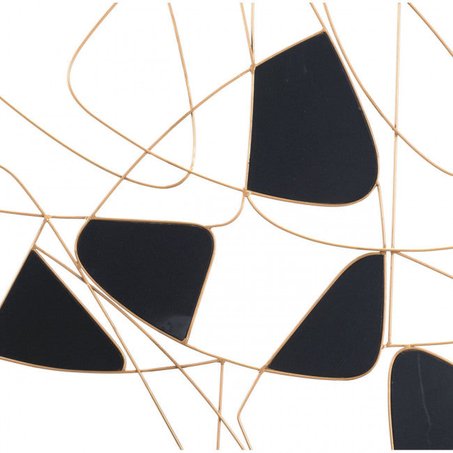 Modern Black & Gold Wall Art in Steel & Wood