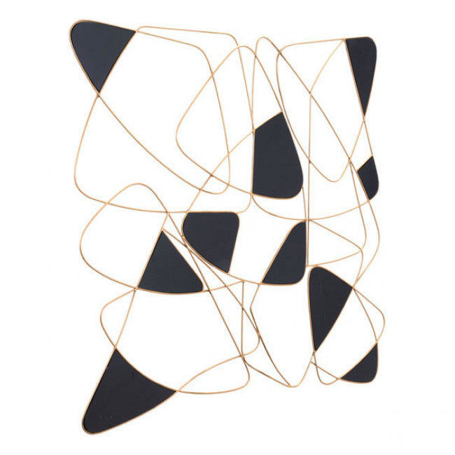 Modern Black & Gold Wall Art in Steel & Wood