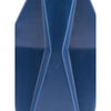 Matte Blue Ceramic Vase w/ Geometric Design
