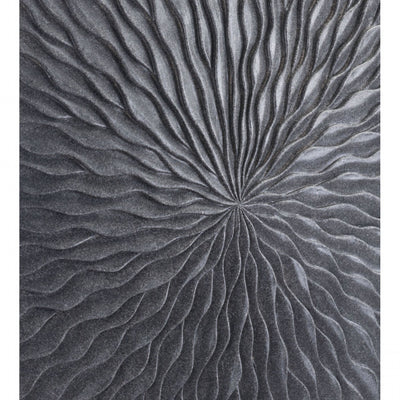 Dark Gray Sandstone Wall Art w/ Wave Design