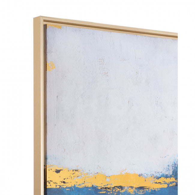 Blue & Yellow Wall Art w/ Gold Frame