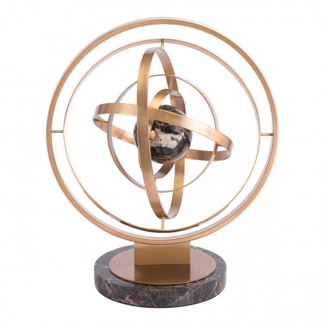 Coppery-Brown Atom-Like Scientific Desktop Sculpture