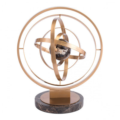 Coppery-Brown Atom-Like Scientific Desktop Sculpture