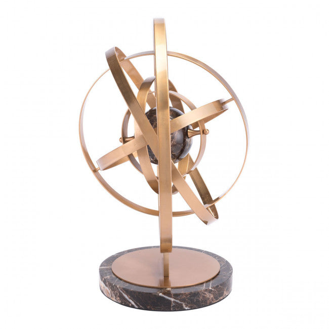 Coppery-Brown Atom-Like Scientific Desktop Sculpture
