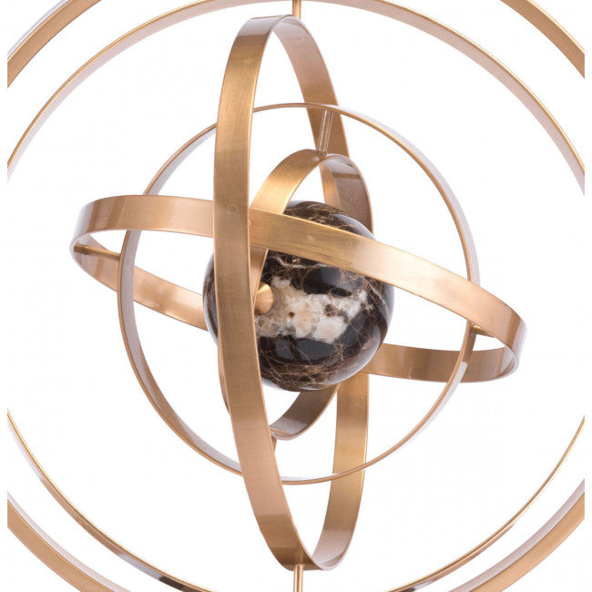 Coppery-Brown Atom-Like Scientific Desktop Sculpture